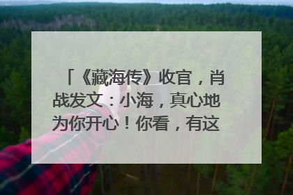 《藏海传》收官，肖战发文：小海，真心地为你开心！你看，有这么多人懂你！