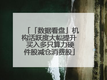 「数据看盘」机构活跃度大幅提升 买入多只算力硬件股减仓消费股