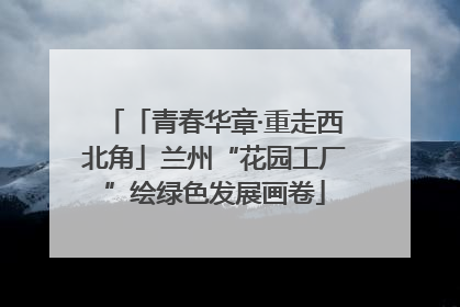 「青春华章·重走西北角」兰州“花园工厂”绘绿色发展画卷