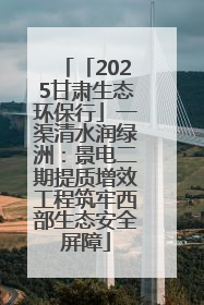 「2025甘肃生态环保行」一渠清水润绿洲：景电二期提质增效工程筑牢西部生态安全屏障