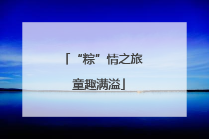“粽”情之旅 童趣满溢