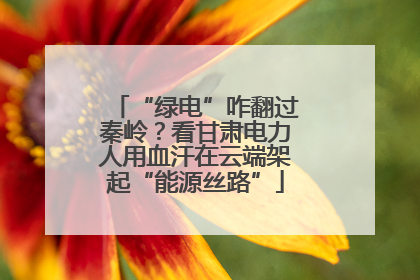 “绿电”咋翻过秦岭？看甘肃电力人用血汗在云端架起“能源丝路”