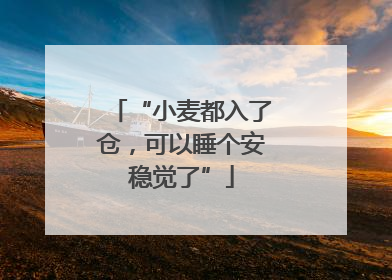 “小麦都入了仓，可以睡个安稳觉了”