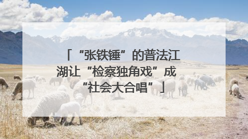 “张铁锤”的普法江湖让“检察独角戏”成“社会大合唱”