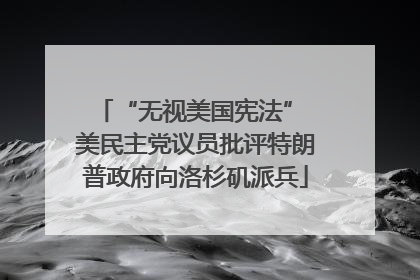 “无视美国宪法” 美民主党议员批评特朗普政府向洛杉矶派兵