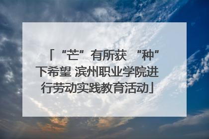 “芒”有所获 “种”下希望 滨州职业学院进行劳动实践教育活动