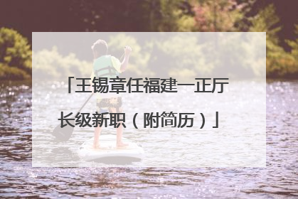 王锡章任福建一正厅长级新职（附简历）