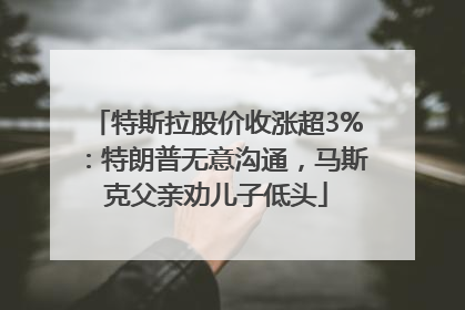 特斯拉股价收涨超3%：特朗普无意沟通，马斯克父亲劝儿子低头