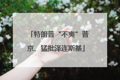 特朗普“不爽”普京、猛批泽连斯基