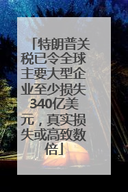 特朗普关税已令全球主要大型企业至少损失340亿美元，真实损失或高致数倍