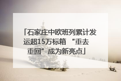 石家庄中欧班列累计发运超15万标箱 “重去重回”成为新亮点