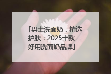 男士洗面奶，精选护肤：2025十款好用洗面奶品牌