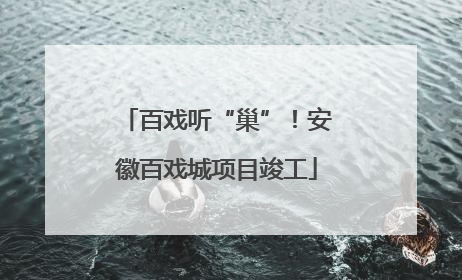 百戏听“巢”！安徽百戏城项目竣工