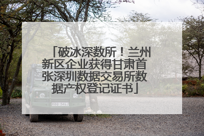 破冰深数所！兰州新区企业获得甘肃首张深圳数据交易所数据产权登记证书