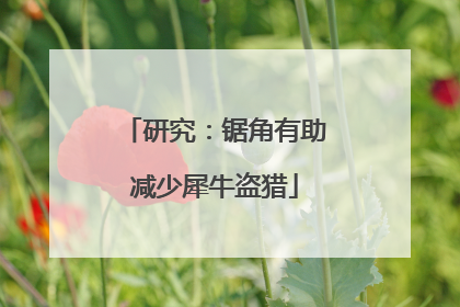研究：锯角有助减少犀牛盗猎