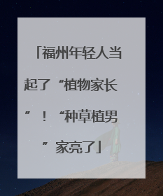 福州年轻人当起了“植物家长”！“种草植男”家亮了