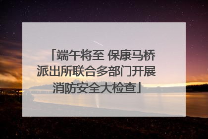 端午将至 保康马桥派出所联合多部门开展消防安全大检查