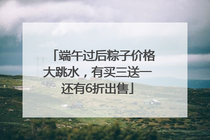 端午过后粽子价格大跳水，有买三送一还有6折出售