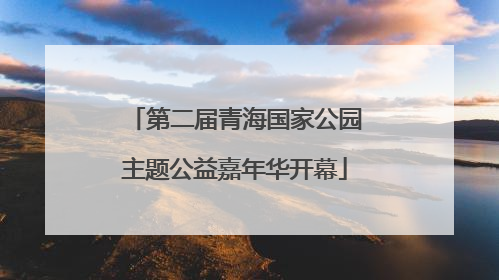 第二届青海国家公园主题公益嘉年华开幕