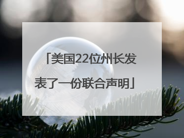 美国22位州长发表了一份联合声明