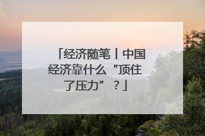 经济随笔丨中国经济靠什么“顶住了压力”？