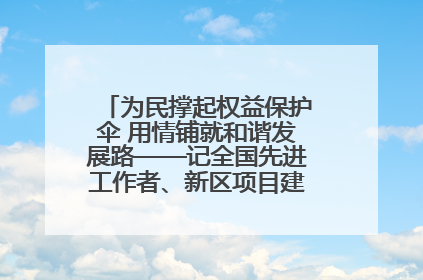 为民撑起权益保护伞 用情铺就和谐发展路——记全国先进工作者、新区项目建设中心干部卢小勇