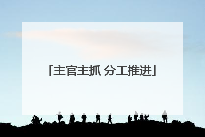 主官主抓 分工推进