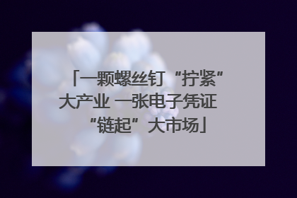 一颗螺丝钉“拧紧”大产业 一张电子凭证“链起”大市场