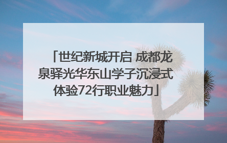 世纪新城开启 成都龙泉驿光华东山学子沉浸式体验72行职业魅力