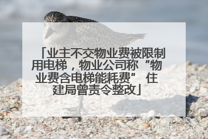 业主不交物业费被限制用电梯，物业公司称“物业费含电梯能耗费” 住建局曾责令整改