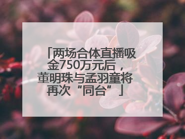 两场合体直播吸金750万元后，董明珠与孟羽童将再次“同台”