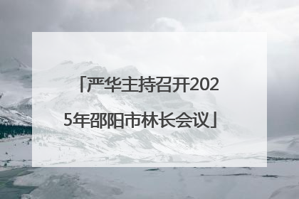 严华主持召开2025年邵阳市林长会议