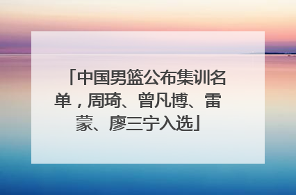 中国男篮公布集训名单，周琦、曾凡博、雷蒙、廖三宁入选