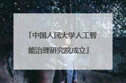 中国人民大学人工智能治理研究院成立