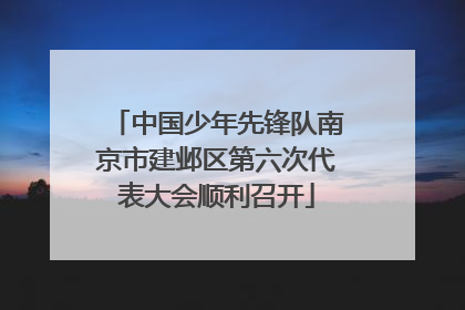 中国少年先锋队南京市建邺区第六次代表大会顺利召开