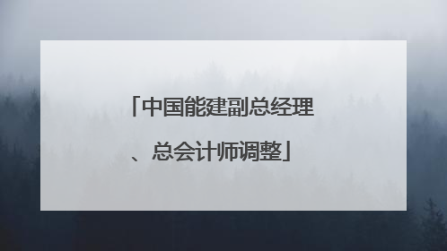 中国能建副总经理、总会计师调整