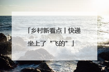 乡村新看点丨快递坐上了“飞的”