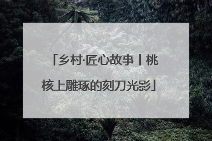 乡村·匠心故事丨桃核上雕琢的刻刀光影