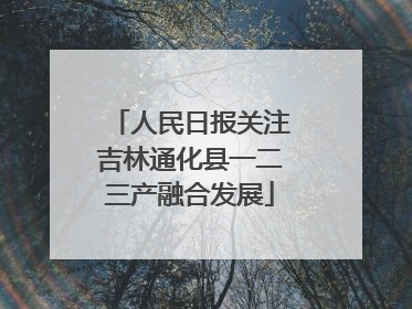 人民日报关注吉林通化县一二三产融合发展