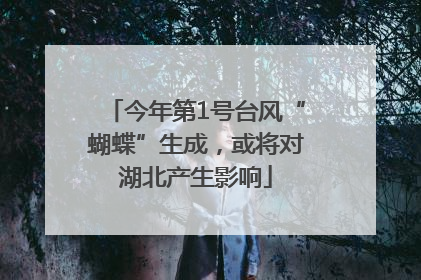 今年第1号台风“蝴蝶”生成，或将对湖北产生影响