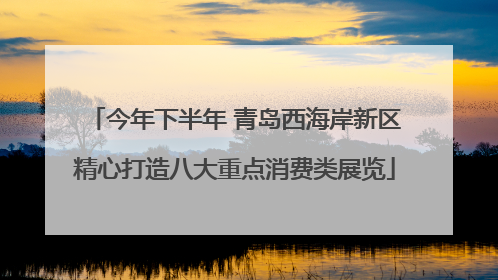 今年下半年 青岛西海岸新区精心打造八大重点消费类展览