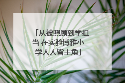 从被照顾到学担当 在实验博雅小学人人皆主角