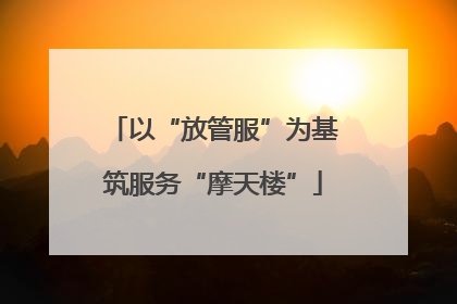 以“放管服”为基筑服务“摩天楼”