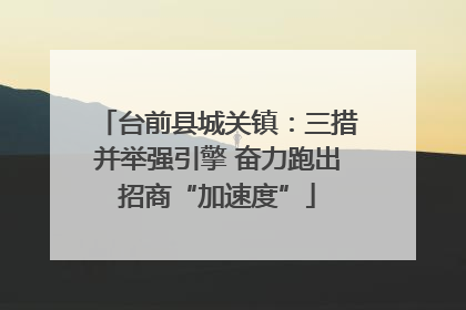 台前县城关镇：三措并举强引擎 奋力跑出招商“加速度”