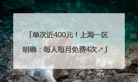 单次近400元！上海一区明确：每人每月免费4次↗