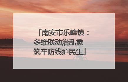 南安市乐峰镇：多维联动治乱象 筑牢防线护民生