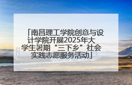 南昌理工学院创意与设计学院开展2025年大学生暑期“三下乡”社会实践志愿服务活动