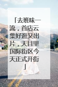 去班味一流，首店云集好逛又出片，天目里国际街区今天正式开街
