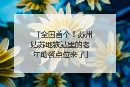 全国首个！苏州姑苏地铁站里的老年助餐点位来了