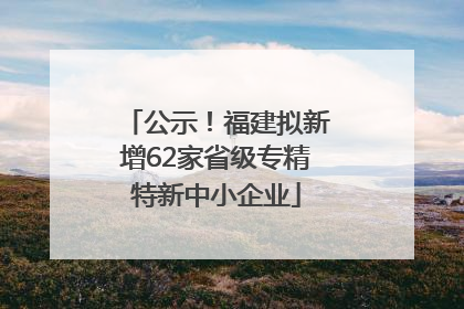 公示！福建拟新增62家省级专精特新中小企业